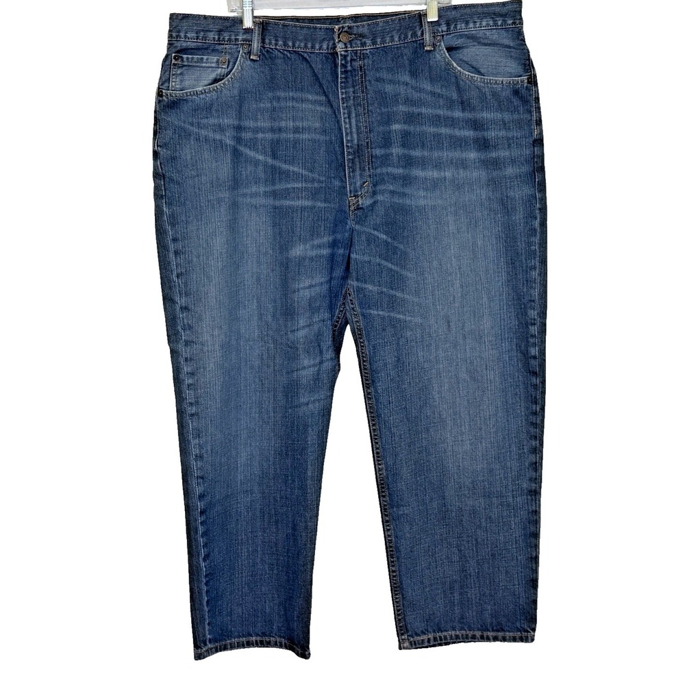 Levi's 550 Jeans Mens 46x29 Blue Medium Wash Relaxed Fit Straight Leg Red Tab